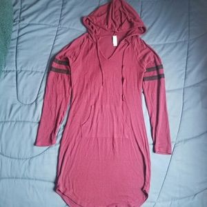 Maroon Hoodie Dress/ Cover-up/ Nightgown